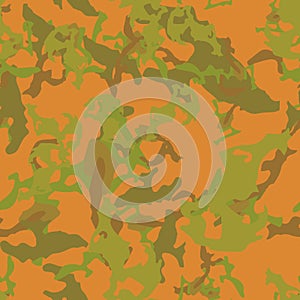 Desert camouflage of various shades of orange, green and brown colors