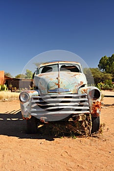 Desert car wreck photo