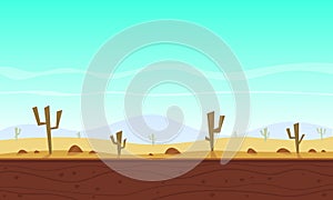 Desert cartoon game background