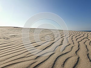 Desert on the coast of the Baltic Sea in Poland golden sand amazing place of the planet tourism in Europe