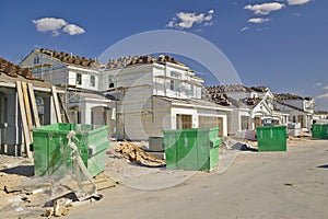 Desert construction of new homes in Clark County, Las Vegas, NV