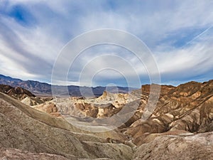 Travel in west america, death valley desert and red rocks views with blue sky