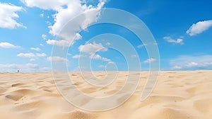 Desert Dreams, Low Angle Perspective of Sandy Dunes and Blue Skies