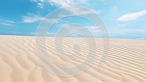 Desert Dreams, Low Angle View of Sandy Dunes and Clear Blue Skies, Perfect for Summer and Nature Concepts