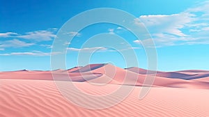 Desert Dune cliff sand landscape with clean blue sky. Minimal Desert natural background. Scene of Dry land Sand, dusty road