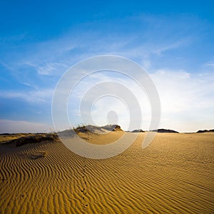 desert dune in light of sparkle sun