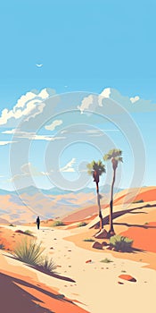 Desert Dunes: A Digital Art Poster Of Joshua Tree National Park