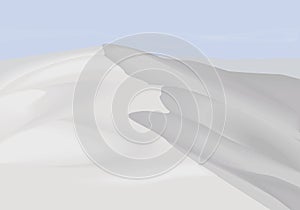 Desert dunes landscape background. White Sands Desert New Mexico. Simple flat minimalism illustration
