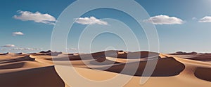 Desert dunes panorama. 3d render illustration background.