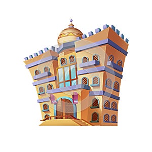 Desert Emirates Palaces Arabian Architecture. Game Assets Card Object Buildings