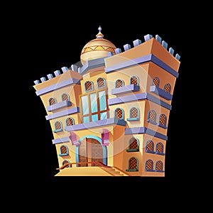 Desert Emirates Palaces Arabian Architecture. Game Assets Card Object Buildings photo