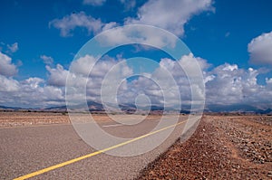 Desert empty road flat