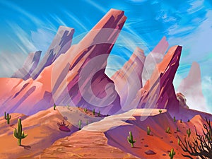 The Desert with Fantastic, Realistic and Futuristic Style