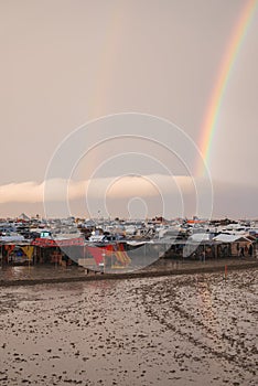 Desert Festival Campsite with Rainbow Reflection, Mission Country Club Theme