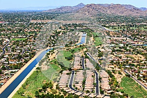 Desert golf course and Mummy Mountain