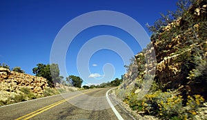 Desert highway with horizon