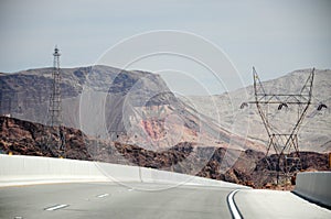 Desert highway next to Hoover dam