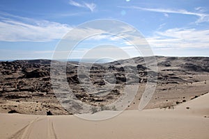 The desert hills around el Golfo de santa clara, Sonora, Mexico. photo