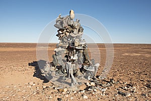 Desert humour ,old boots and shoes photo