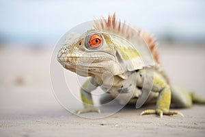 desert iguana with dewlap unfurled on sand