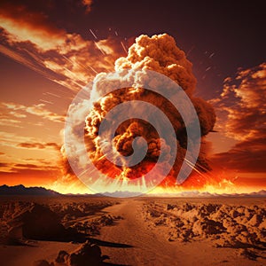 Desert Inferno: Massive Explosion Ignites the Arid Landscape