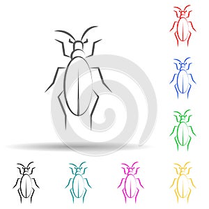 Desert insect, beetle multi color set icon. Simple thin line, outline vector of desert icons for ui and ux, website or mobile