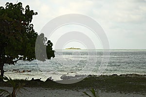 Desert island in Maldives