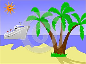 Desert Island and Ship