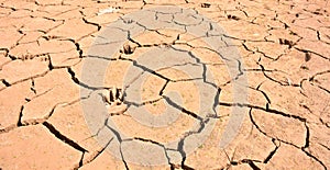 Cracked ground due to lack of water photo