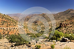 Desert landscape in Antiatlas Mountains