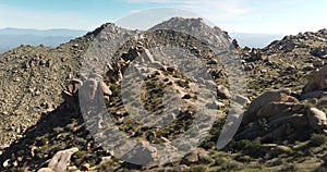 Desert landscape in Arizona with huge boulders and large outcroppings