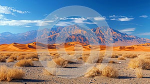 Desert Landscape With Blue Sky and Clouds