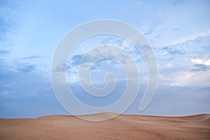 desert landscape with blue sky in dubai