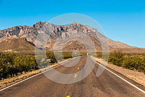 Desert landscape with highway