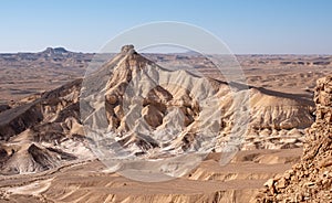 Desert landscape with impressive mount on the foreground.