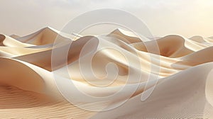 A desert landscape with a large amount of sand dunes, AI photo