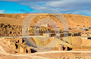 Desert landscape near Ait Ben Haddou village in Morocco