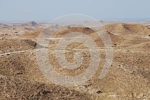 Desert Landscape near Berber Troglodyte Houses, Tunisia