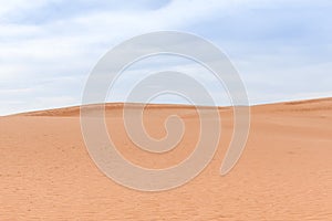 Desert Landscape No People Red Sand Dunes Blue Cloudy Sky