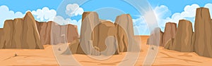 Desert landscape with rocks