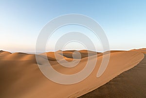 Desert landscape in sunset