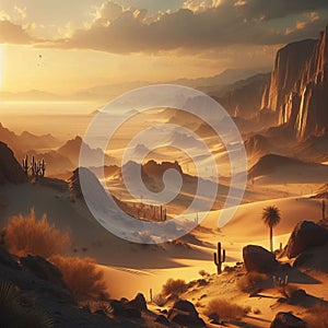 desert landscape sunset