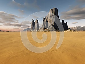 Desert landscape without vegetation