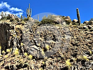 Desert landscape view of Arizona State Route 87 SR 87, Phoenix, Arizona to Payson, Arizona, United States