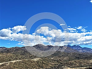 Desert landscape view of Arizona State Route 87 SR 87, Phoenix, Arizona to Payson, Arizona, United States