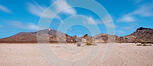 Desert landscape with volcano mountain background - Pico del Teide, Tenerife