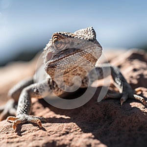 Desert Lizard Basking in the Sun