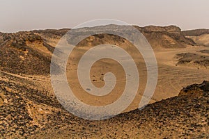 Desert moon-like landscape near Bahariya oasis, Egy