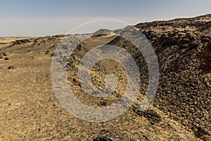 Desert moon-like landscape near Bahariya oasis, Egy