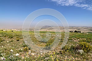 Desert mountain landscape (aerial view), Jordan, Middle East photo